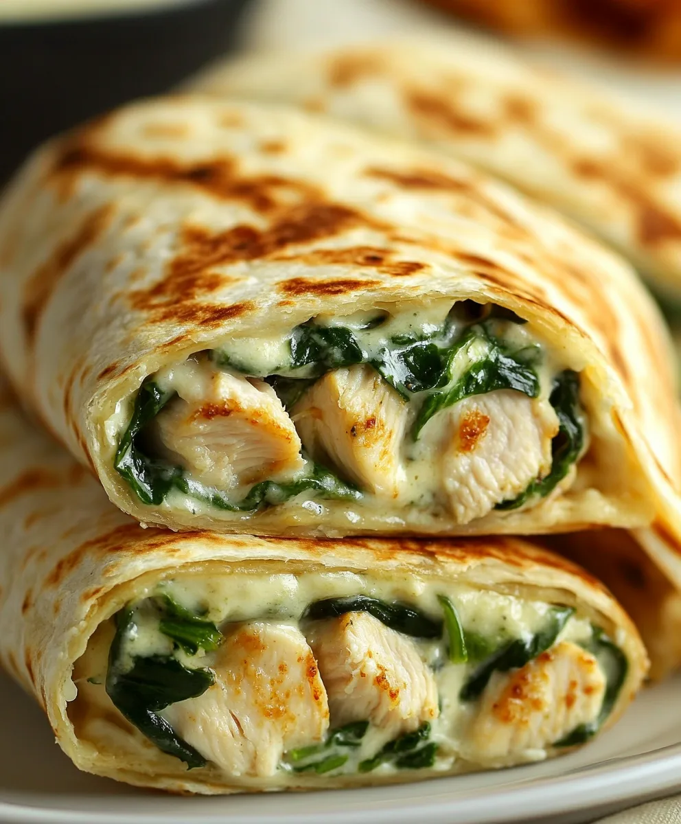 Cheesy Garlic Chicken Wraps