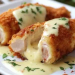Chicken Cordon Bleu with Swiss Cheese Sauce