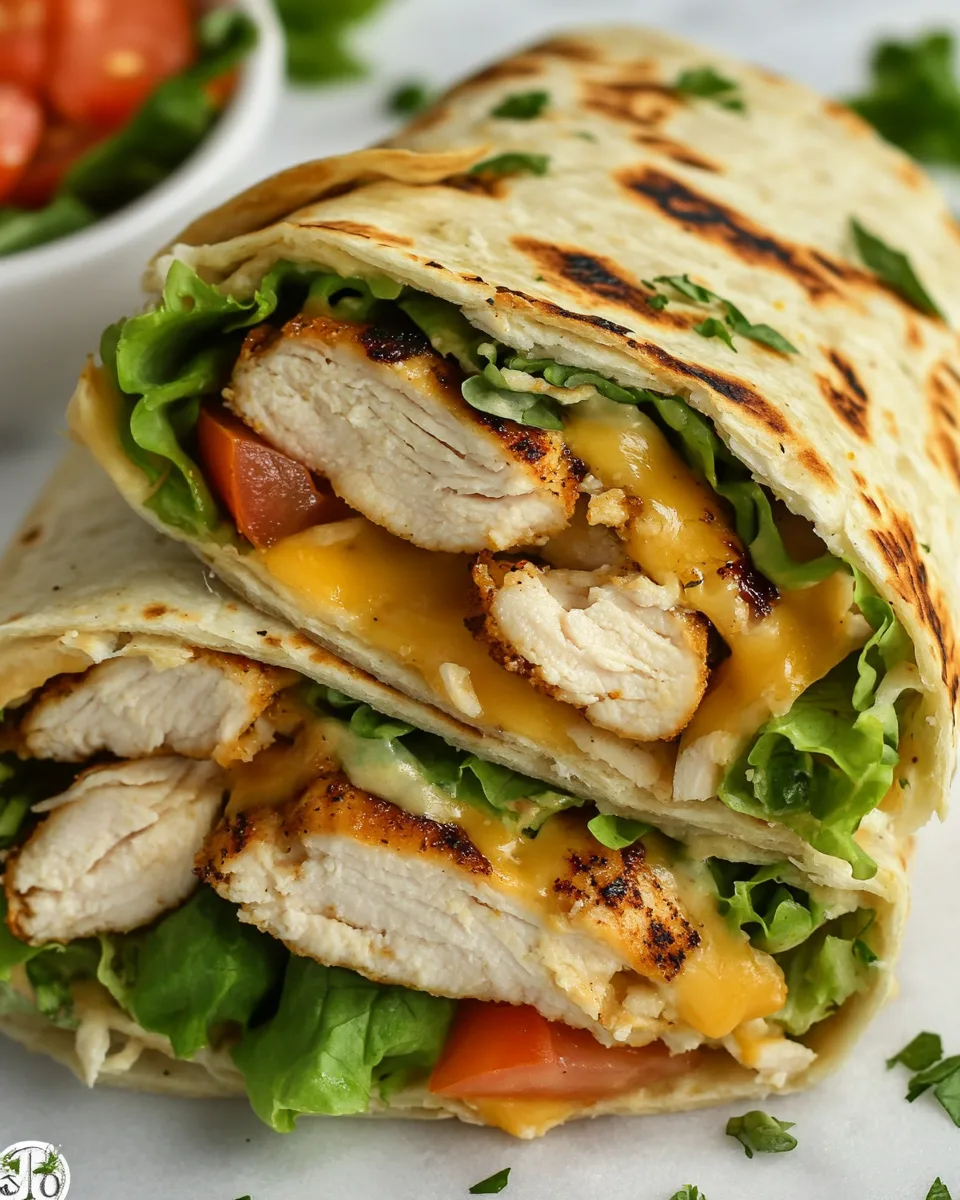 Tender Chicken Wraps with Cheese and Aromatic Garlic
