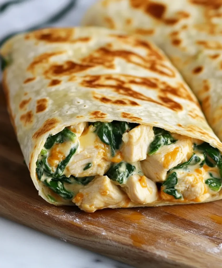 Cheesy Garlic Chicken Wraps
