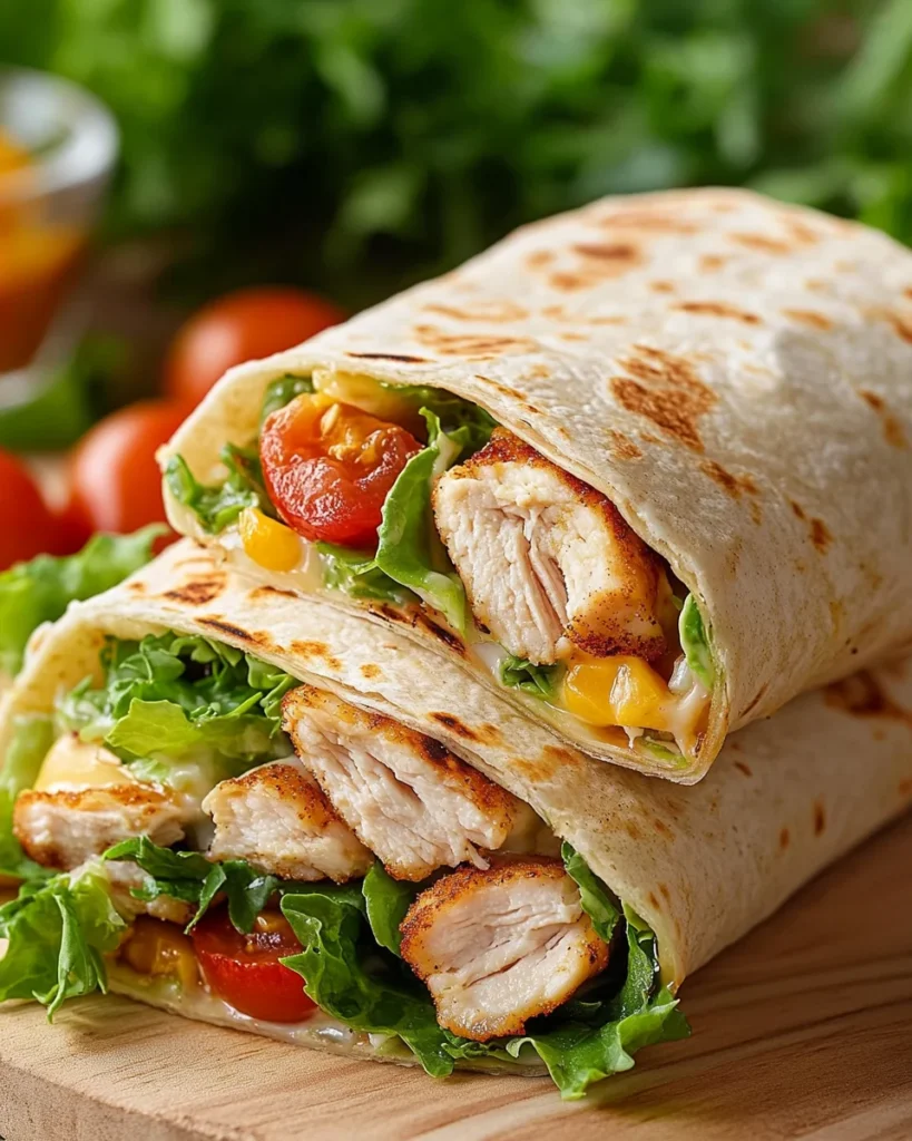 Tender Chicken Wraps with Cheese and Aromatic Garlic