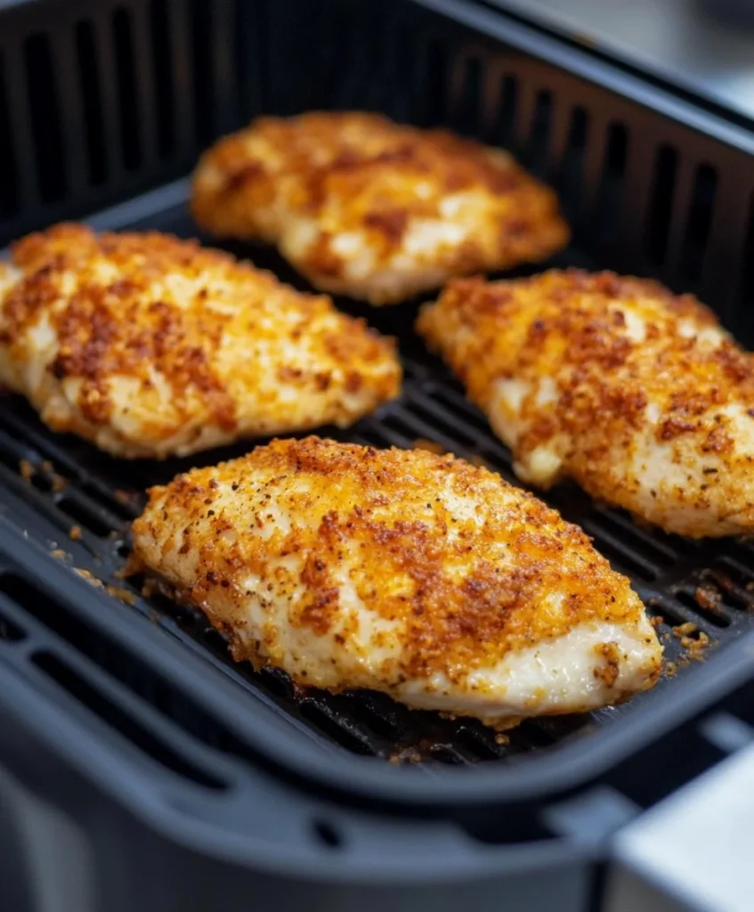 Air Fryer Parmesan Crusted Chicken with Mayo