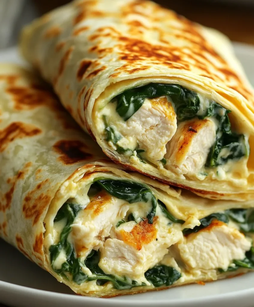 Cheesy Garlic Chicken Wraps