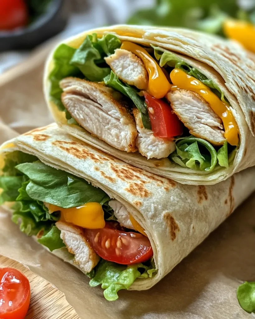 Tender Chicken Wraps with Cheese and Aromatic Garlic
