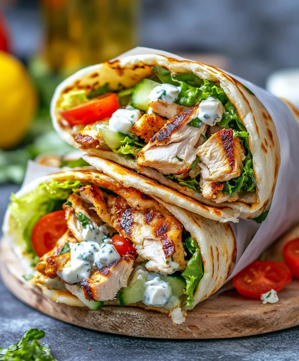 Mediterranean Chicken Gyros with Creamy Feta Tzatziki