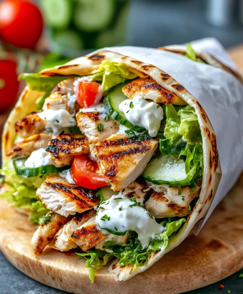 Mediterranean Chicken Gyros with Creamy Feta Tzatziki