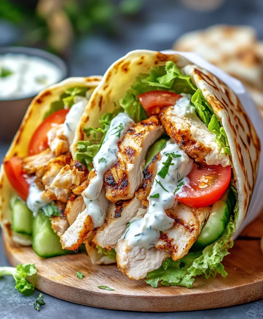 Mediterranean Chicken Gyros with Creamy Feta Tzatziki