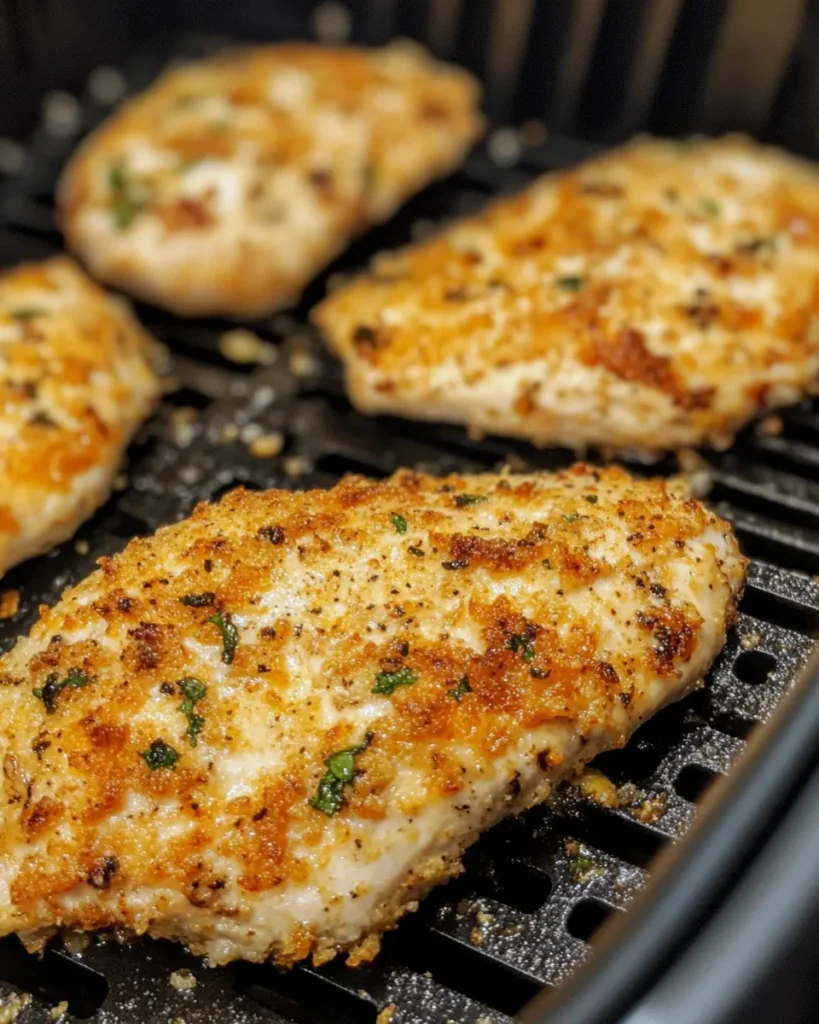 Air Fryer Garlic Parmesan Crusted Chicken