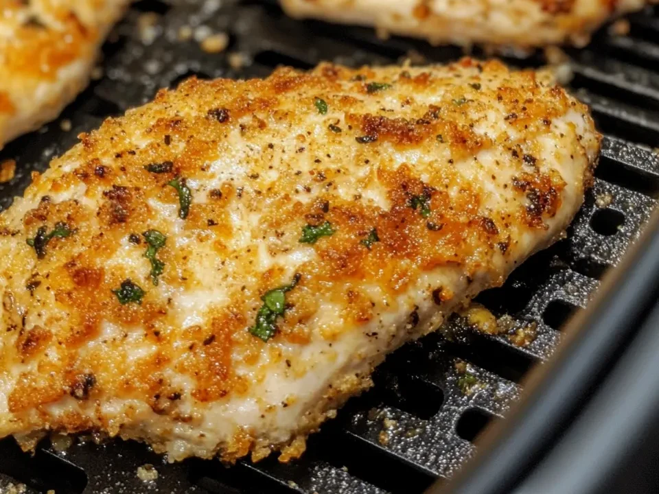 Air Fryer Garlic Parmesan Crusted Chicken