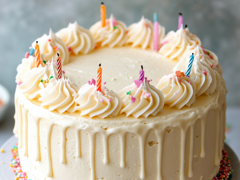Classic Vanilla Birthday Cake