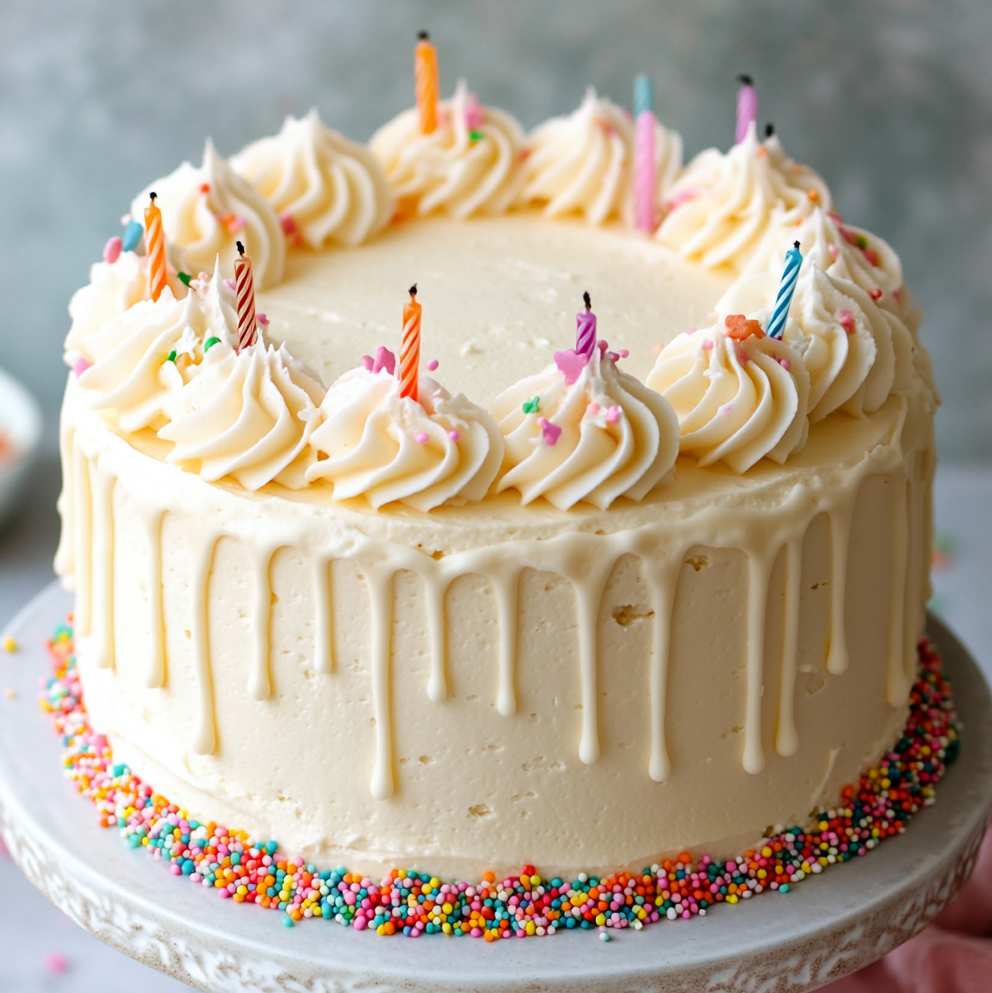 Classic Vanilla Birthday Cake