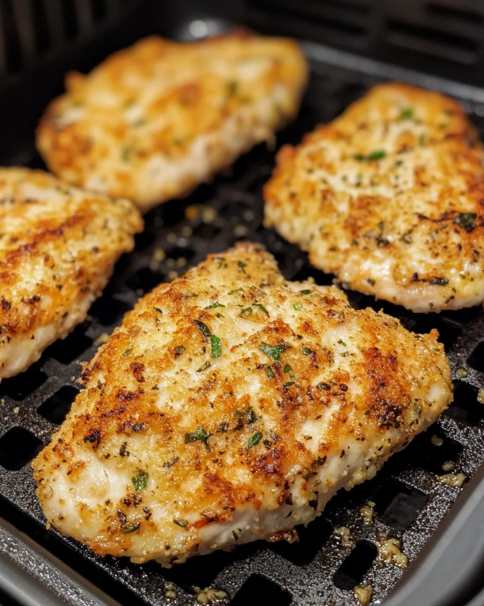 Air Fryer Garlic Parmesan Crusted Chicken