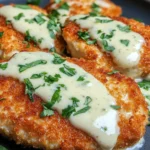 Crispy Parmesan Chicken with Creamy Alfredo Sauce