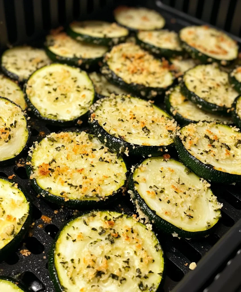 Air Fryer Parmesan Crusted Zucchini Slices