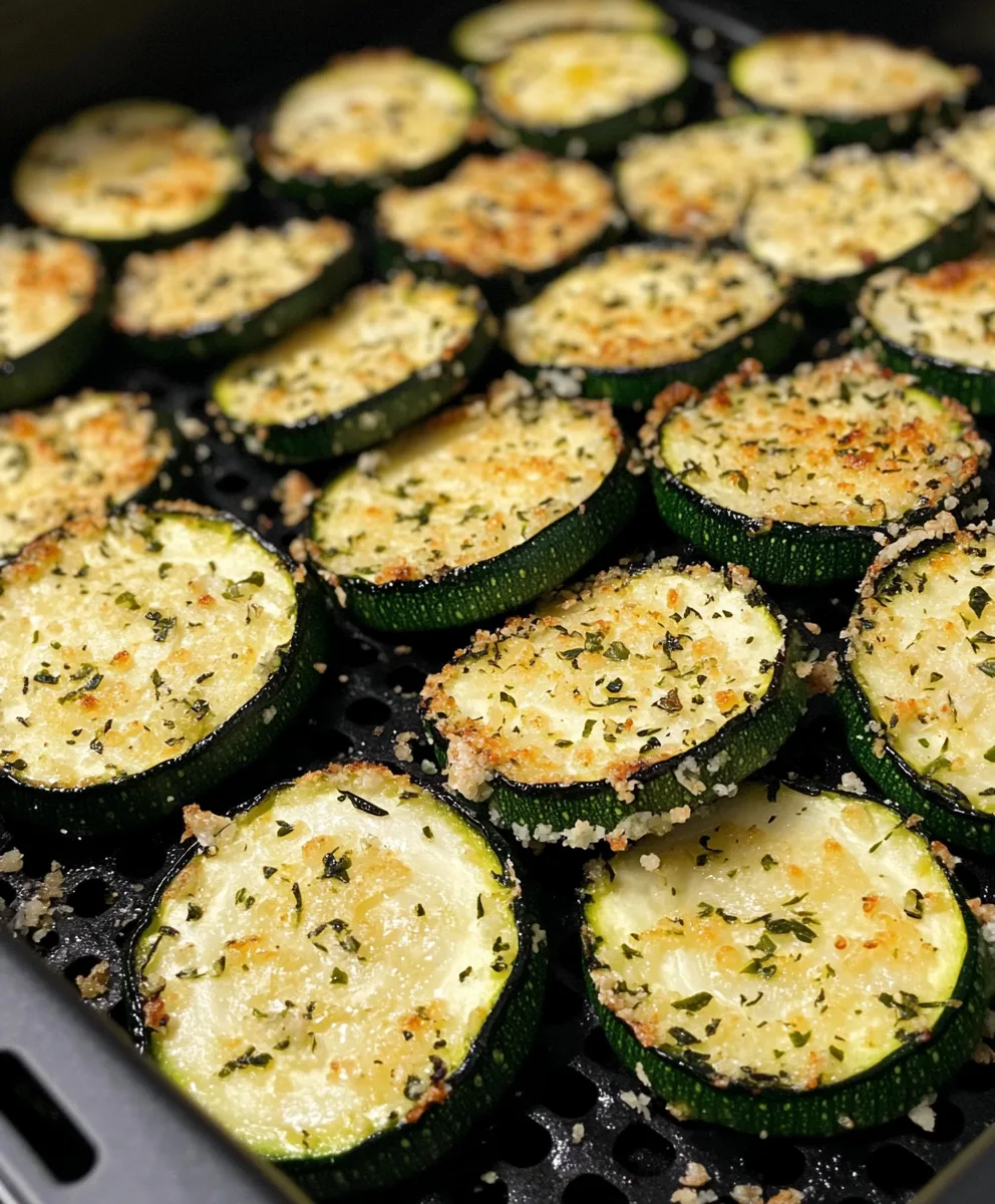 Air Fryer Parmesan Crusted Zucchini Slices