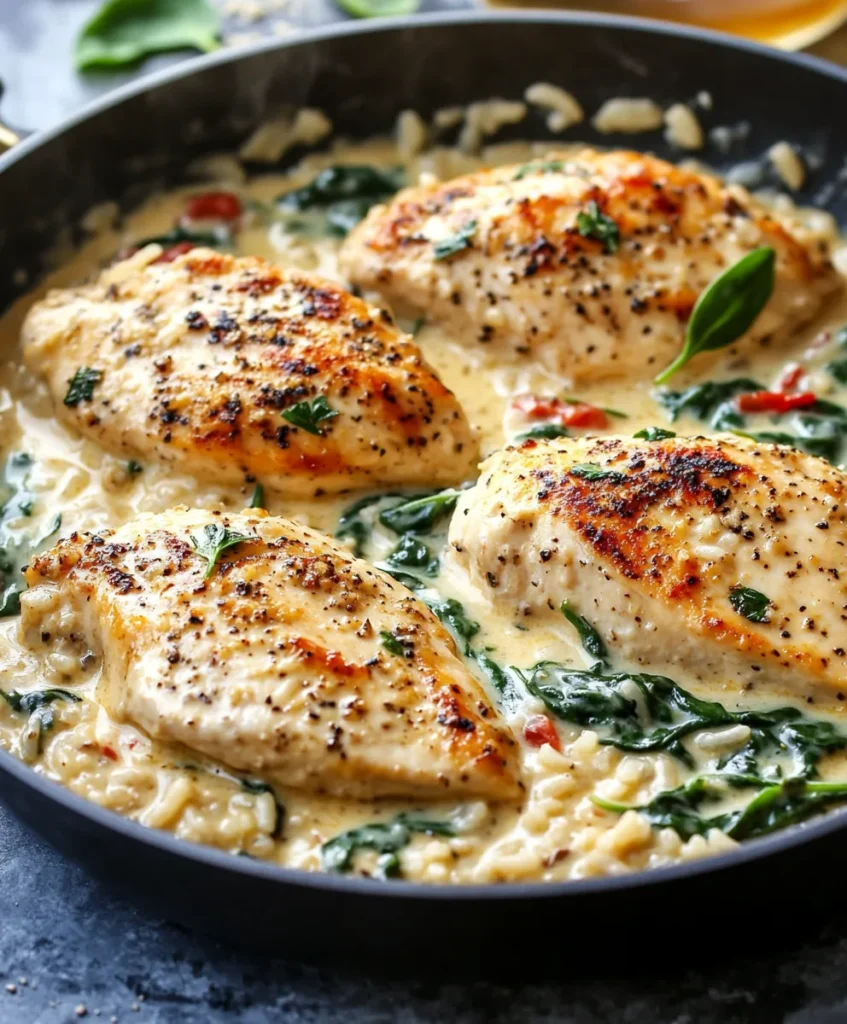 One-Pan Creamy Parmesan Chicken & Rice