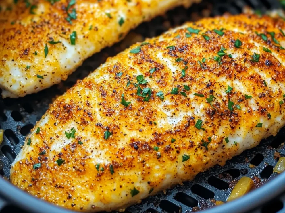 Air Fryer Parmesan Crusted Tilapia