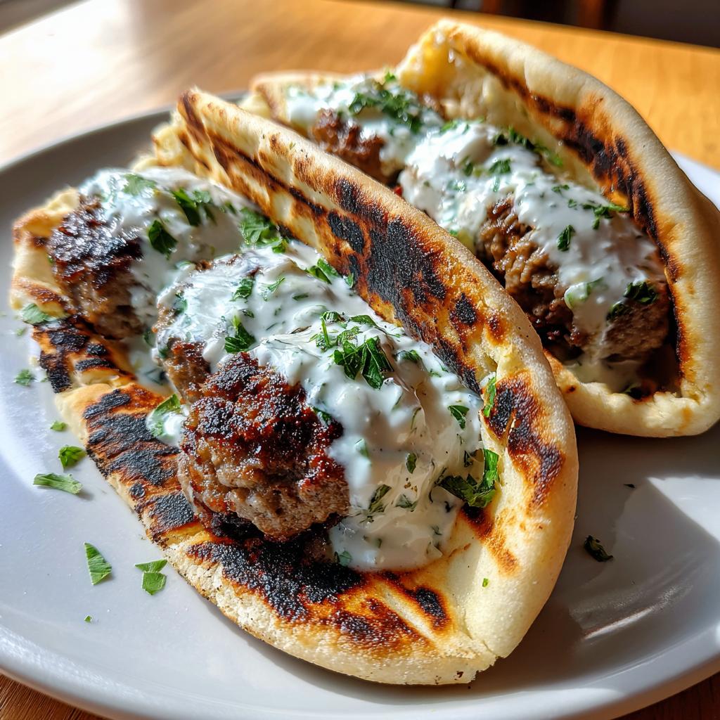 Mediterranean Kofta Pita Pockets with Cucumber Sauce - detail 1