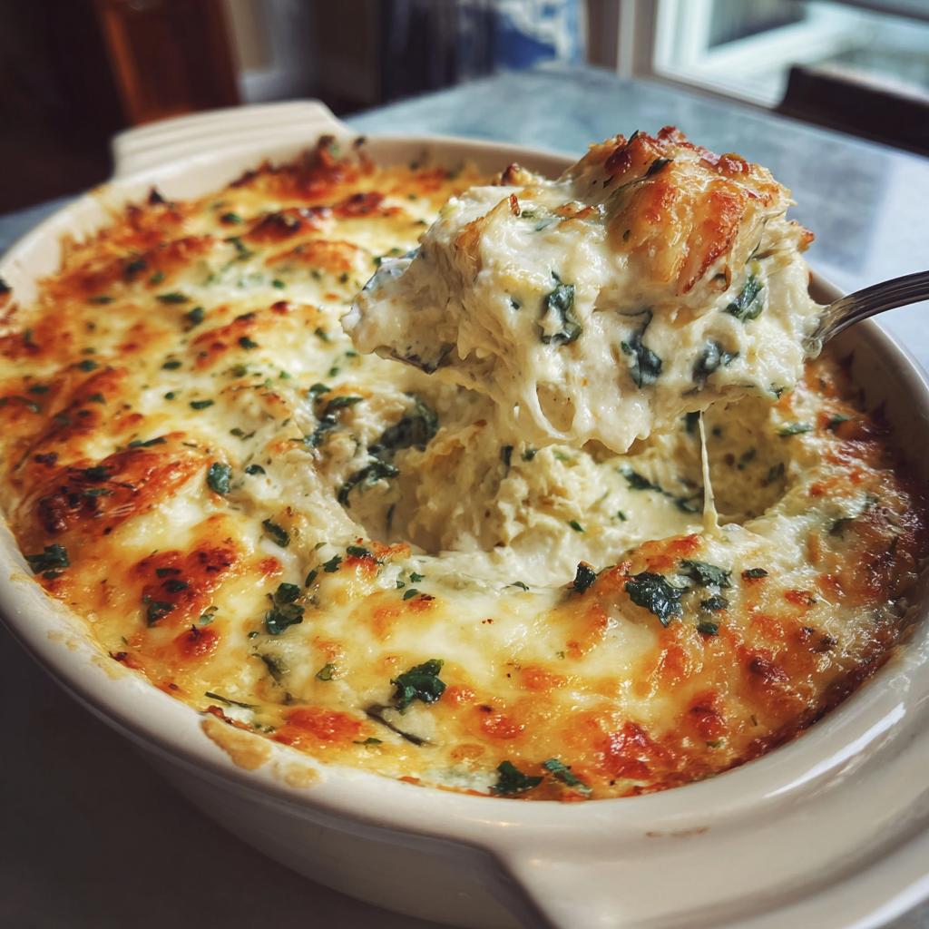 spinach artichoke chicken dip - detail 1