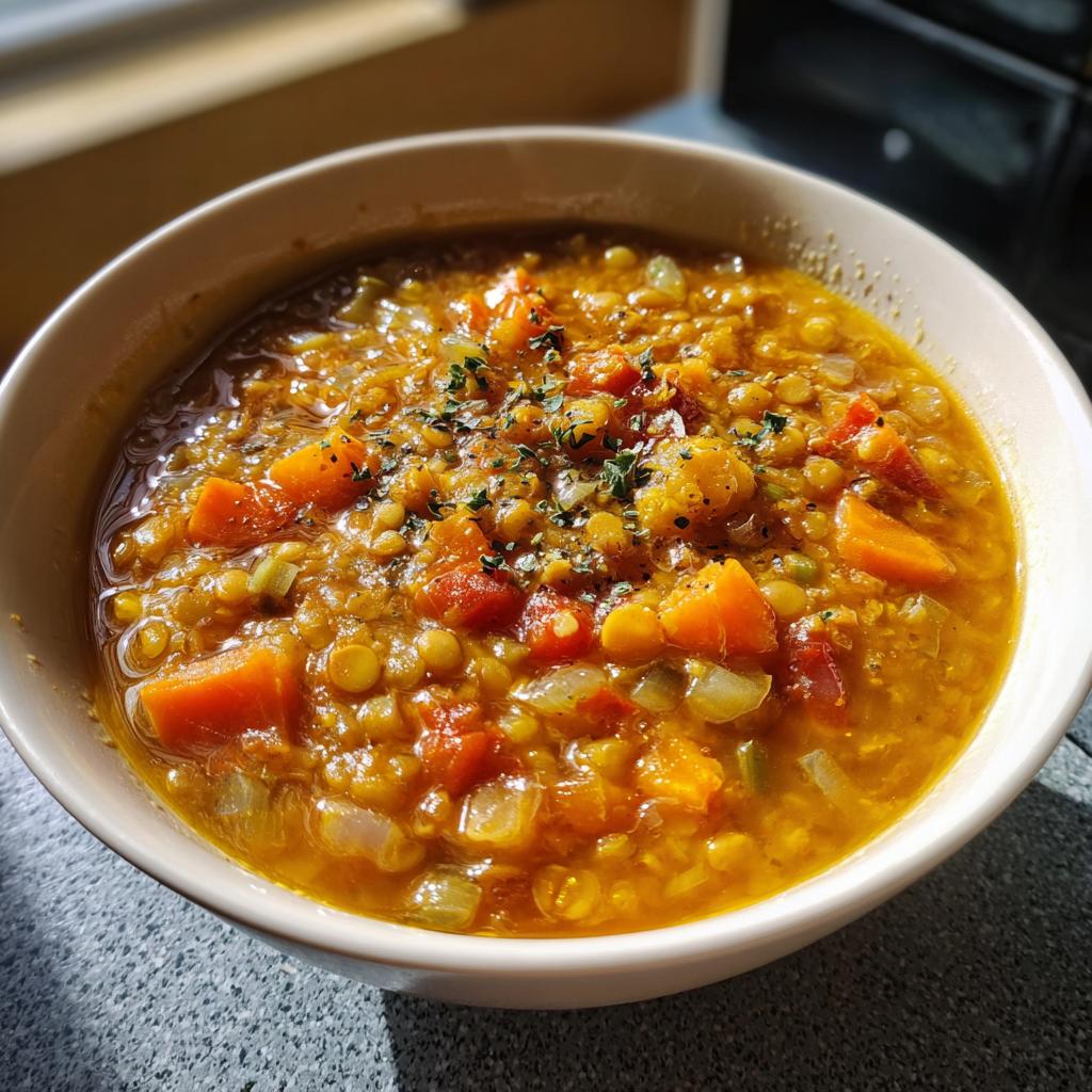 Lentil and Vegetable Soup - detail 1