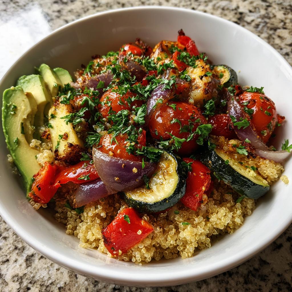 Quinoa and Roasted Vegetable Bowl - detail 1
